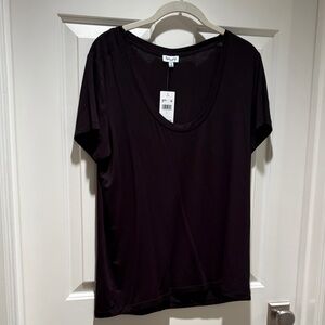 Splendid Black Scoop Neck Short Sleeve Tee